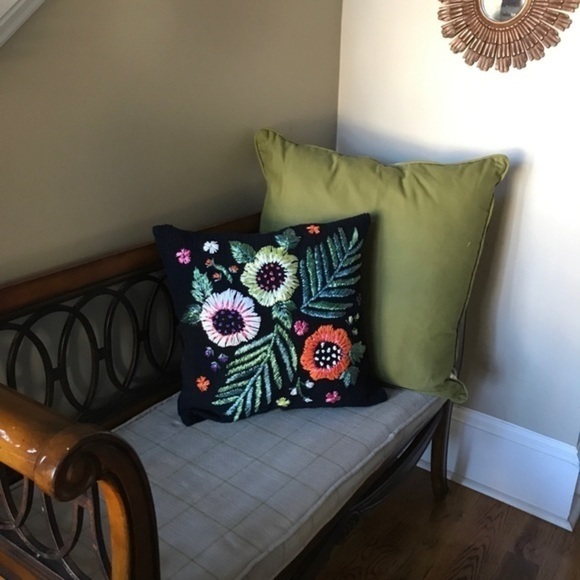 Urban  Summer Souvenir Raffia Black Throw Pillow - Picture 4 of 5